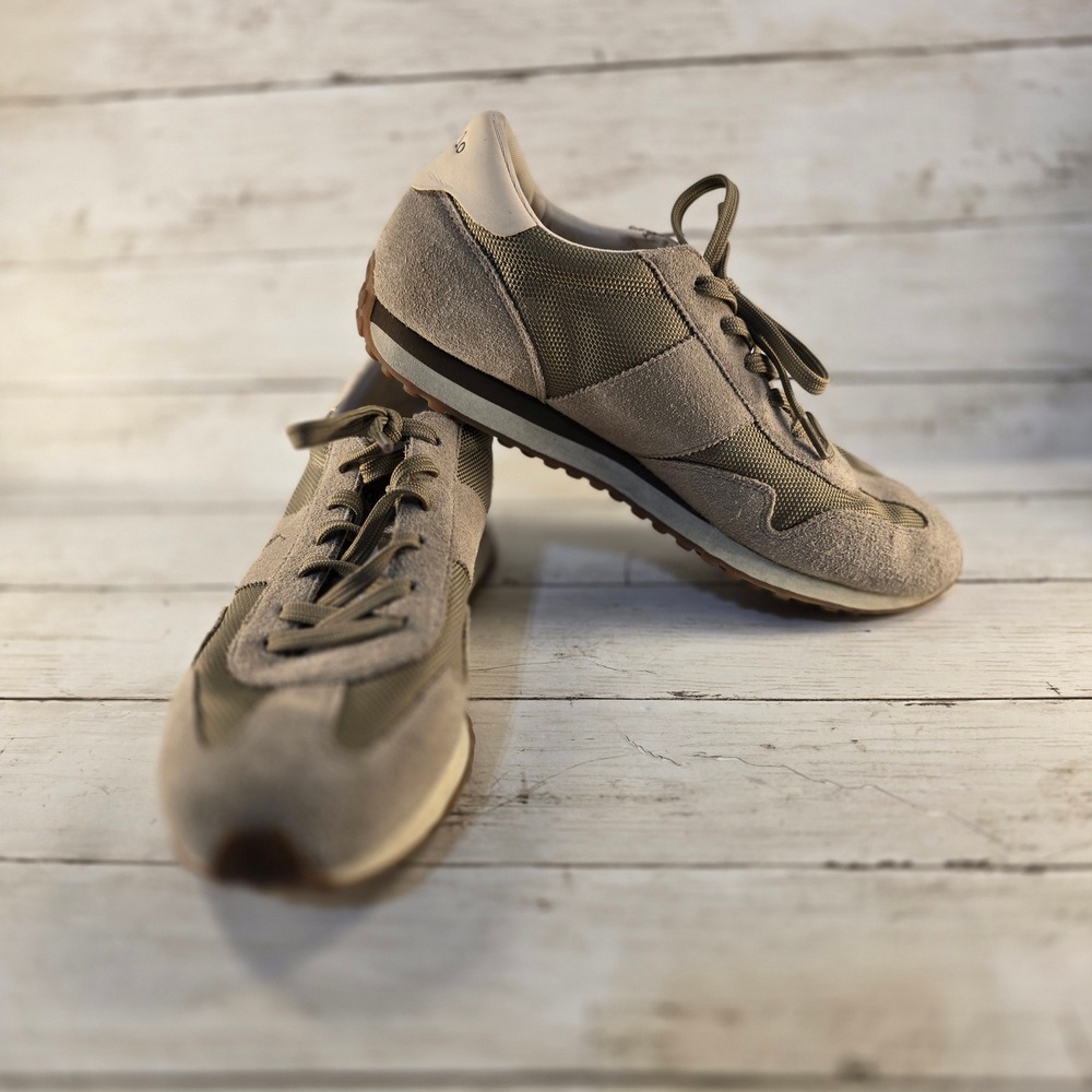Polo Ralph Lauren Train 85-SK-ATH Mens Sneakers Olive Tan Suede Mesh Size 10